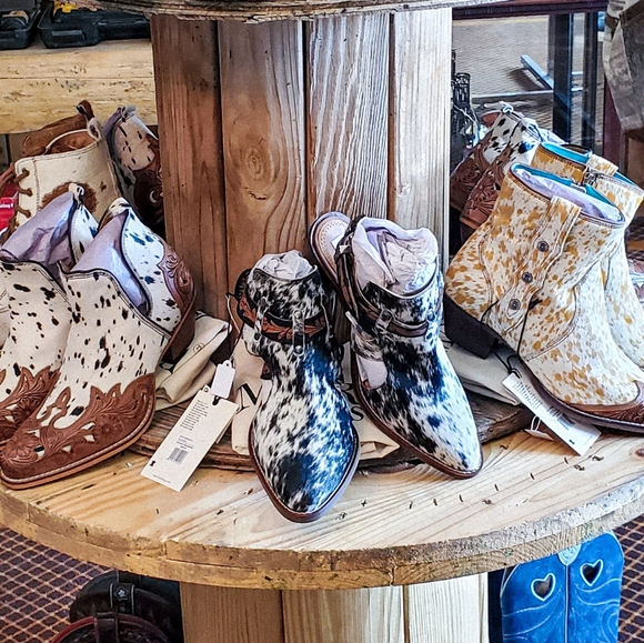 Myra Bag Booties Hair On Beth Jane Hand tooled Leather Myra Boots NWT - Picture 14 of 14